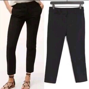 Loft Marisa Straight Ankle Pants in Black  Women's Petite 2P Office Flaw 102